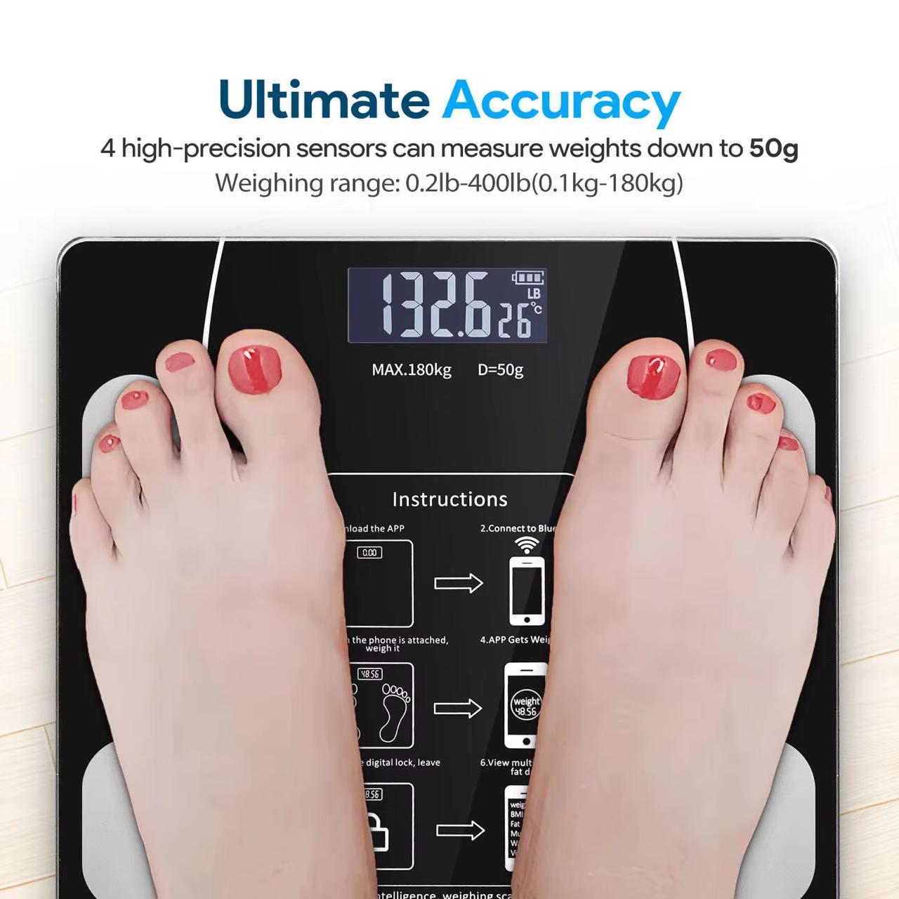 INTELLIGENT BLUETOOTH BMI BODY WEIGHING SCALE - view 2