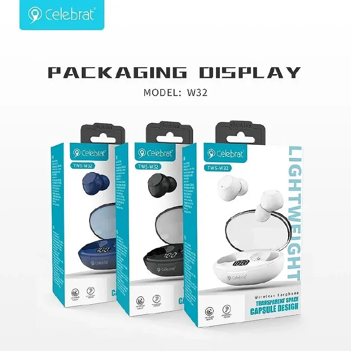 Celebrat W32 semi in-ear TWS Earbuds With HIFI Sound Quality Wireless Bluetooth - Accessories at The Gadget Grid Kenya