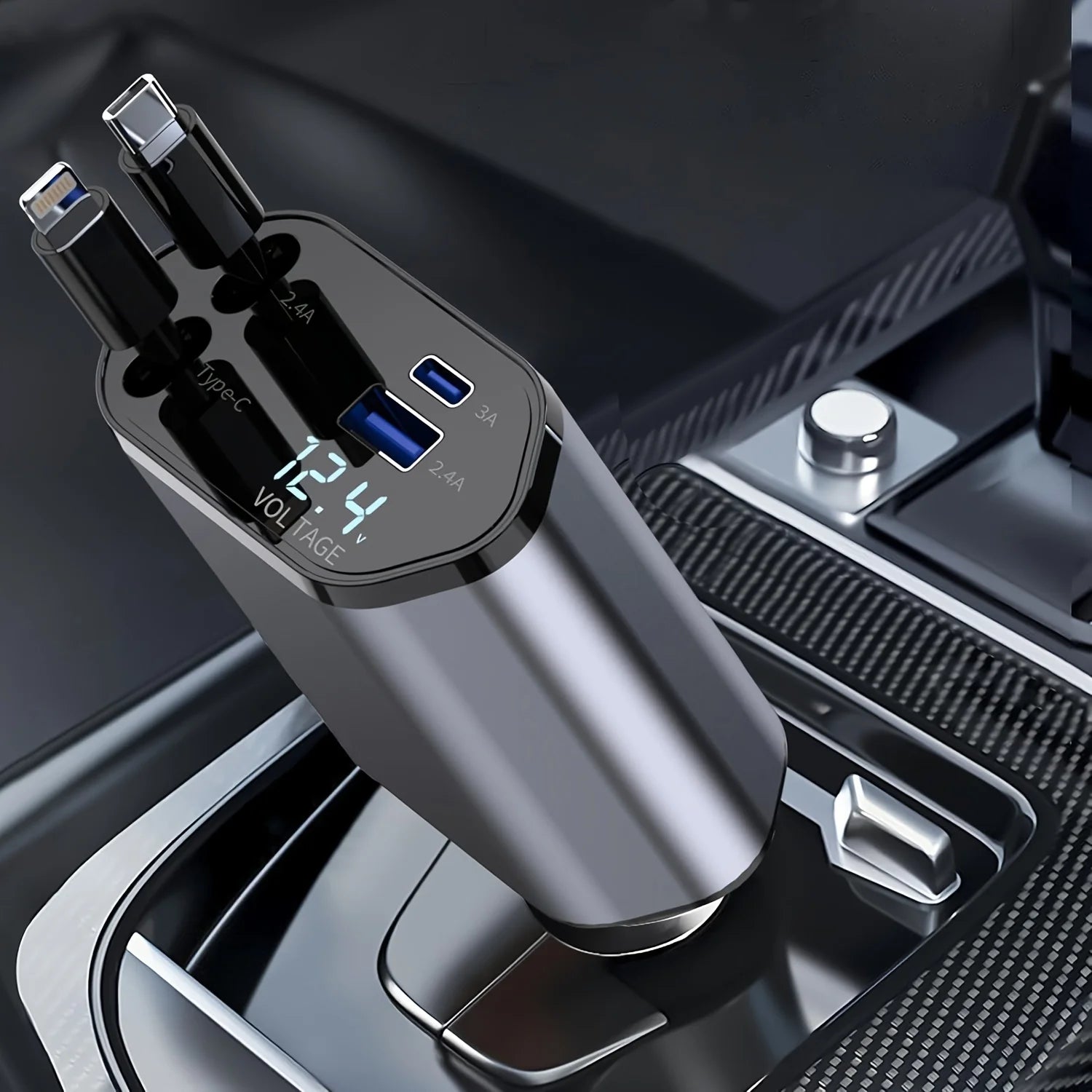 The Gadget Grid Kenya – Premium 4-in-1 120W Retractable Car Charger 3200 - Accessories at The Gadget Grid Kenya