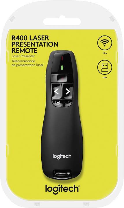 Logitech R400 Wireless Presenter – Black | Professional Presentation Remote