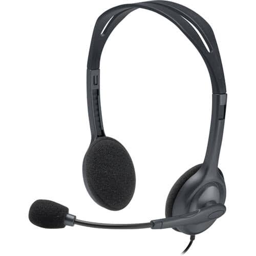 Logitech H110 Stereo Headset – Black | Affordable Wired Headset with Microphone